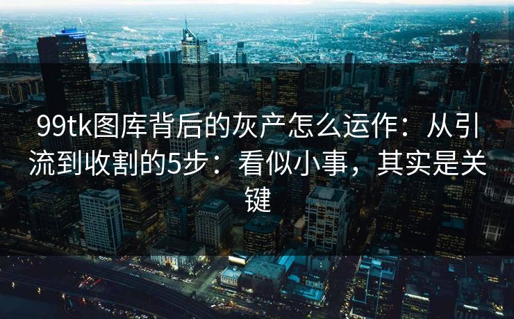 99tk图库背后的灰产怎么运作：从引流到收割的5步：看似小事，其实是关键