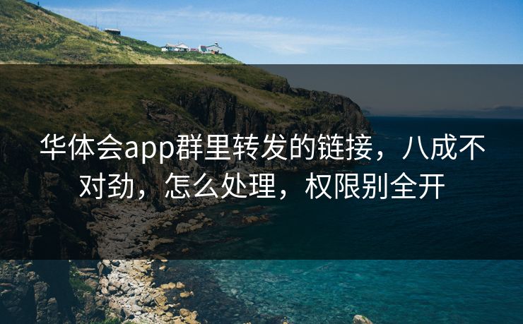 华体会app群里转发的链接，八成不对劲，怎么处理，权限别全开