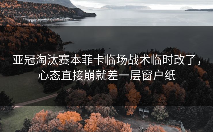 亚冠淘汰赛本菲卡临场战术临时改了，心态直接崩就差一层窗户纸