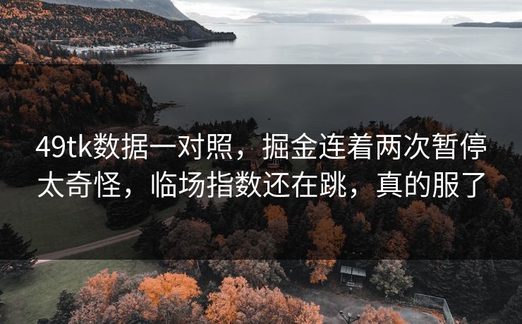 49tk数据一对照，掘金连着两次暂停太奇怪，临场指数还在跳，真的服了