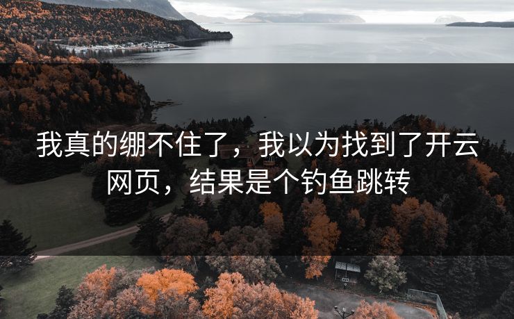我真的绷不住了，我以为找到了开云网页，结果是个钓鱼跳转