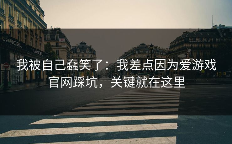 详细阅读:我被自己蠢笑了:我差点因为爱游戏官网踩坑,关键就在这里 我被自己蠢笑了:我差点因为爱游戏官网踩坑,关键就在这里
